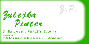 zulejka pinter business card